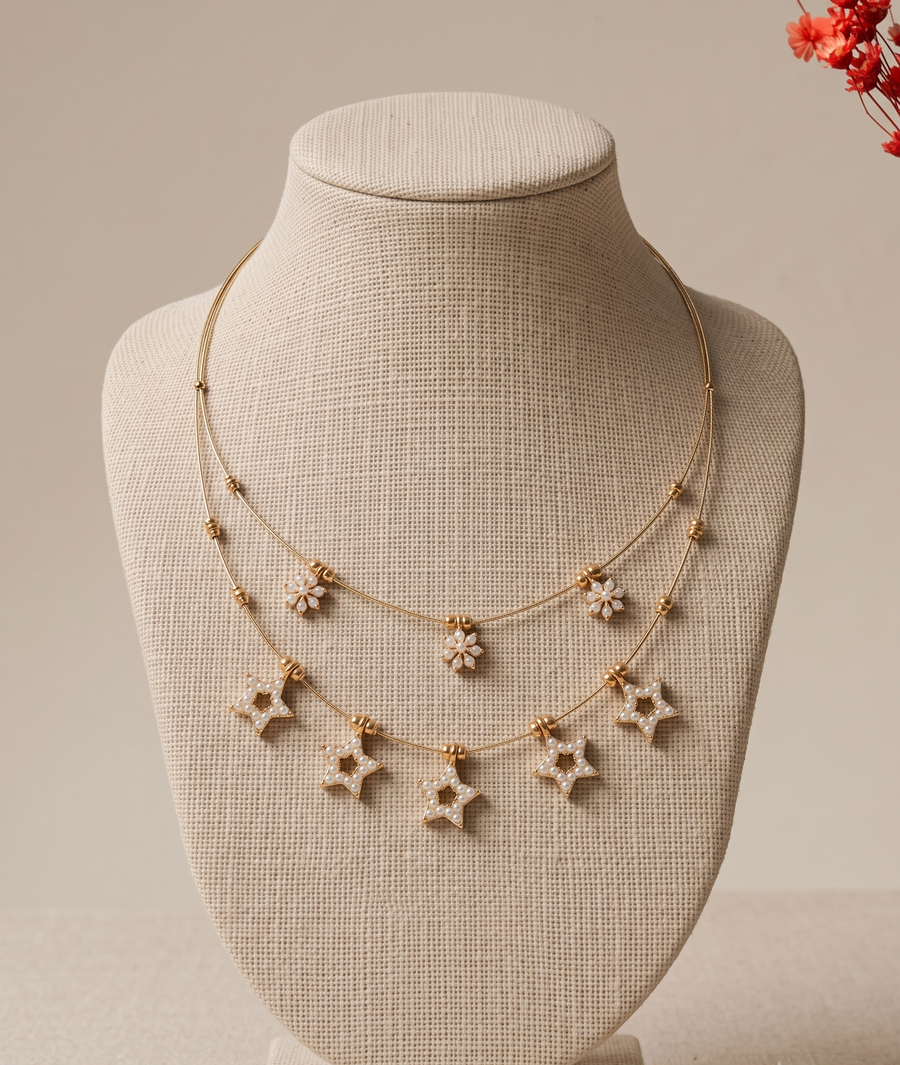 Brass Gold-Plated Layered Necklace