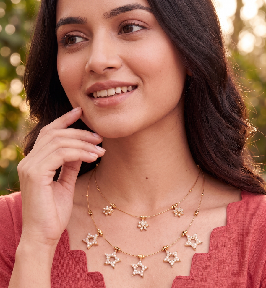 Brass Gold-Plated Layered Necklace