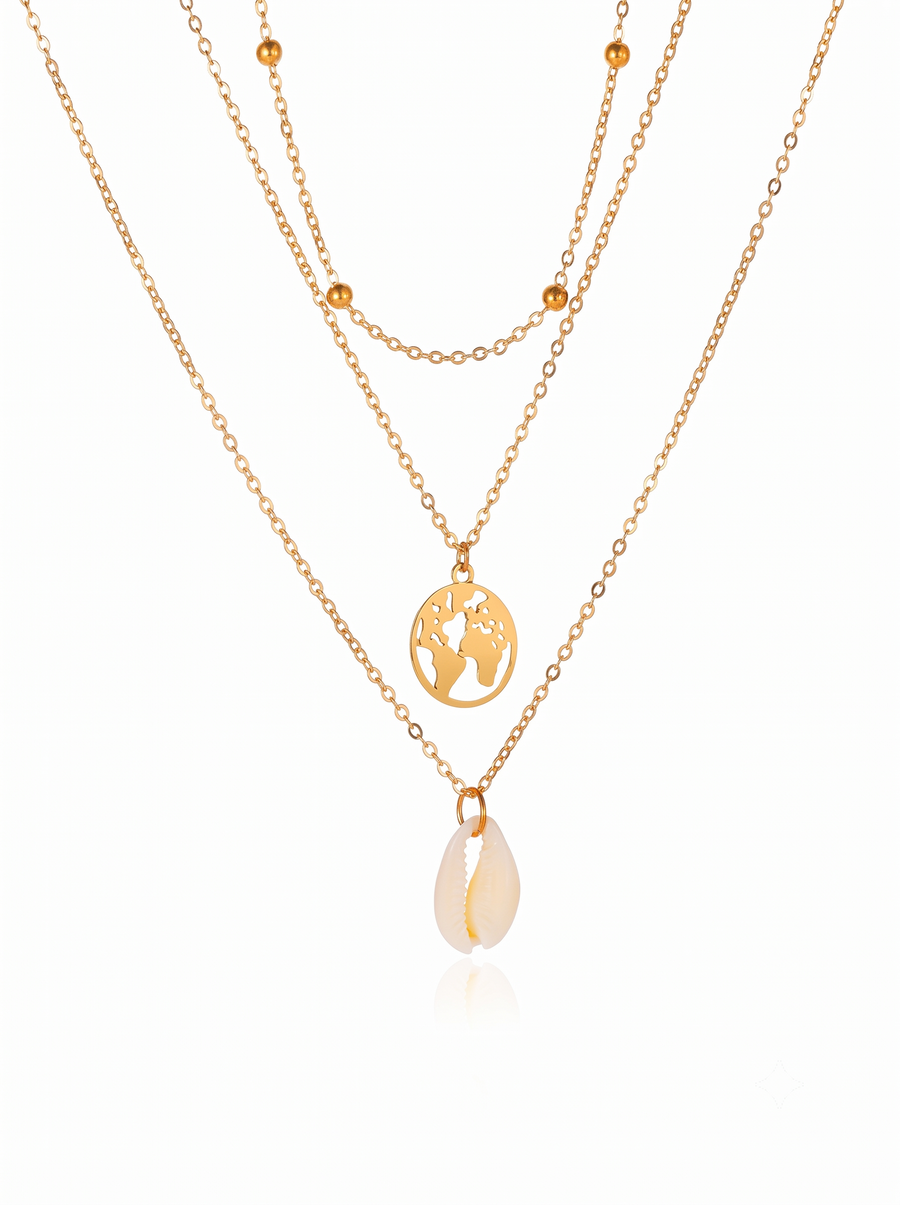 Gold-Plated Layered Necklace and Chains