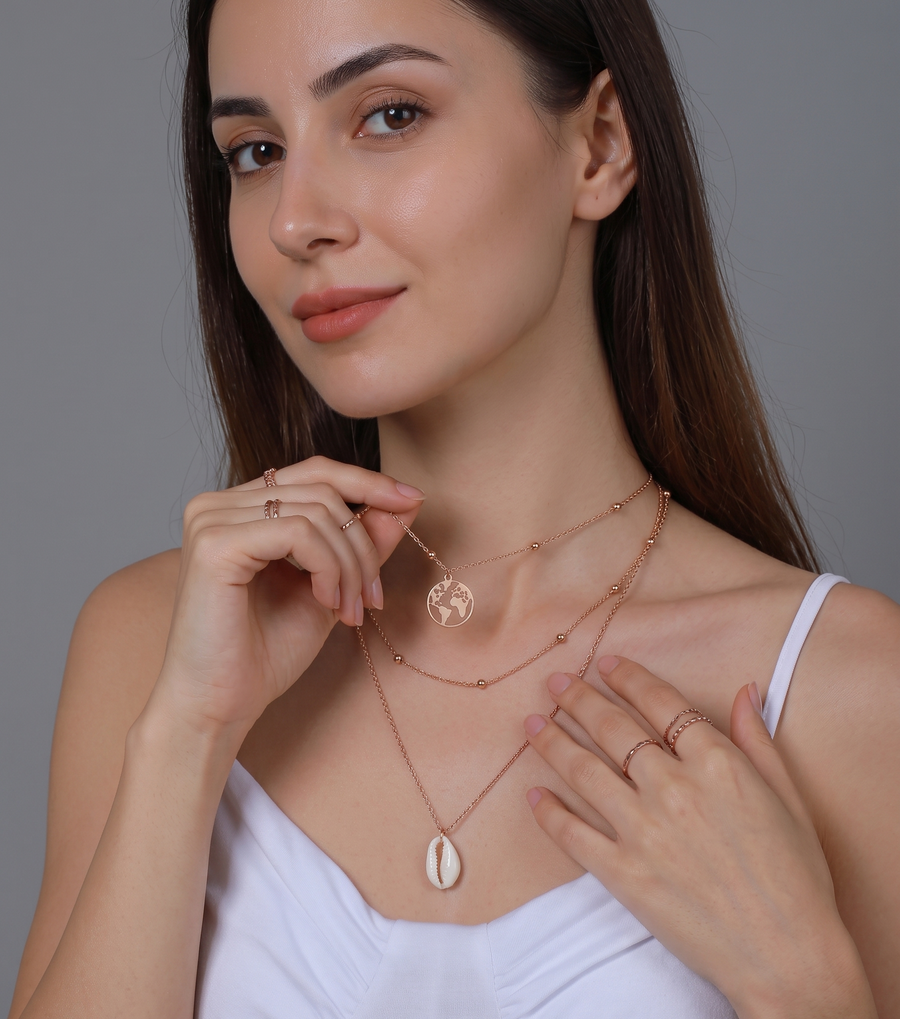 Gold-Plated Layered Necklace and Chains
