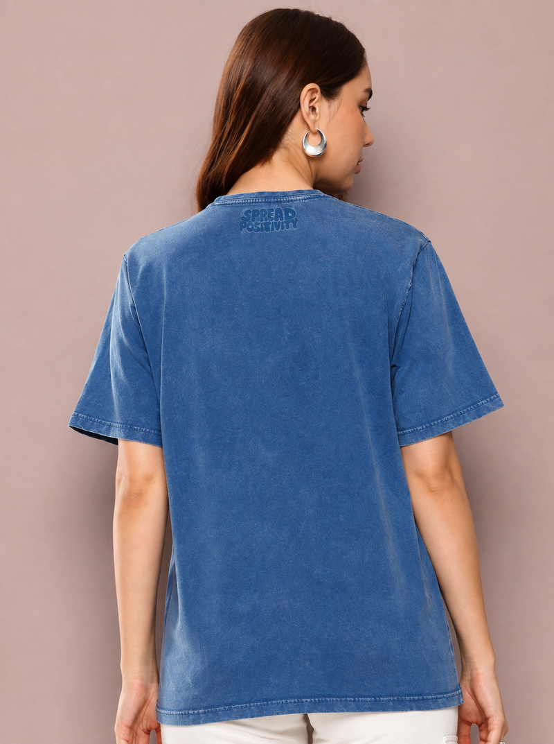 Women’s Acid Wash Oversized Puff Graphic T-Shirt