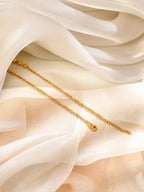 18K Gold-Plated Cubic Zirconia Stone Gold, Green & Pink Beaded Matar Mala Necklace