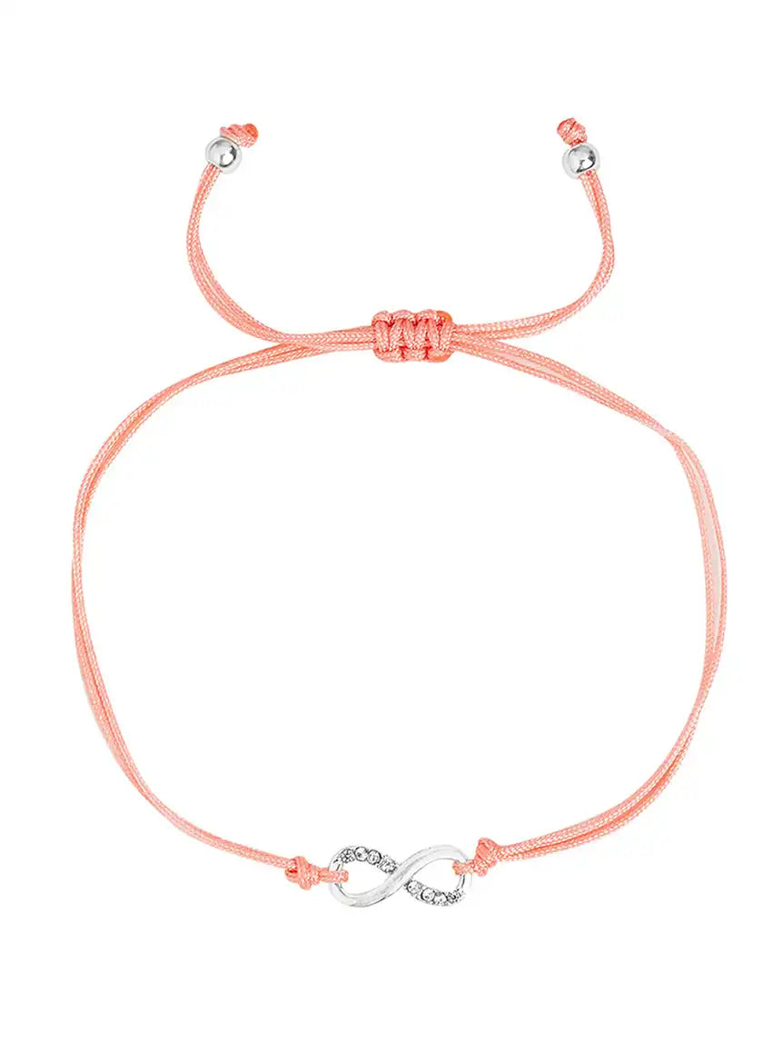 Silver-Plated Crystals-Studded Wraparound Bracelet