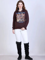 Women Printed Hooded Sweatshirt