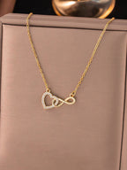 Gold-Plated Stainless Steel Stones Studded Minimal Necklace