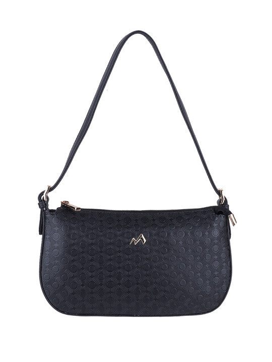 Zip Detail Structured Shoulder Bag