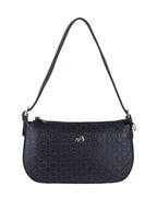 Zip Detail Structured Shoulder Bag