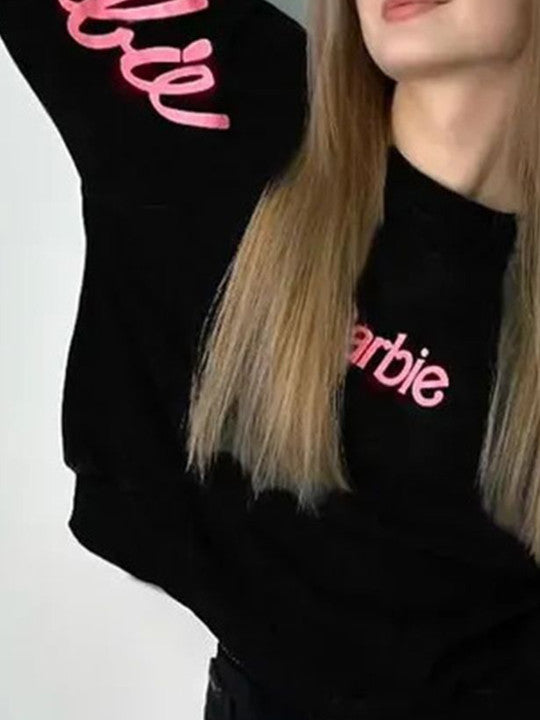 Women Barbie Typography Printed Sweatshirt