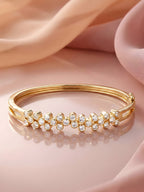 14K Gold-Plated Cubic Zirconia Cluster Anti-Tarnish Bracelet