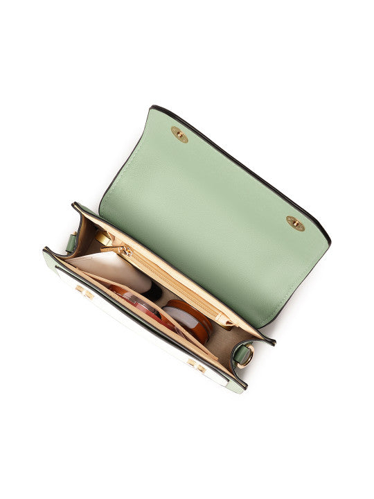 Colourblocked Adjustable Strap Structured Satchel Bag