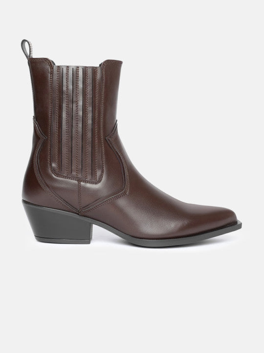 The Life Co. Women Block Heels Solid Boots