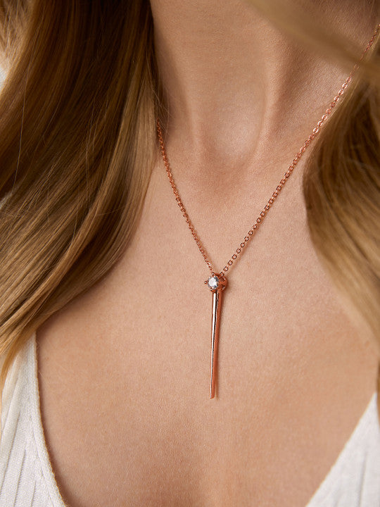 Rose Gold Brass Rose Gold-Plated Necklace