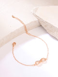 Women White Gold Toned Infinity Shape Crystal Studded Charming Bracelet