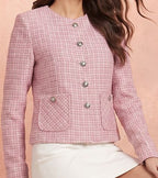 Self Design Collarless Single-Breasted Blazers