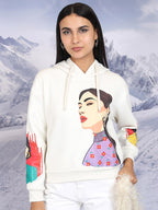 Graphic Printed Hooded Pullover Sweatshirt