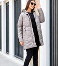 Women Hooded Solid Casual Parka Jacket