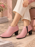 Women Textured Pointed Toe Regular Boots