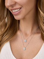 Silver-Toned Brass Silver-Plated Layered Necklace