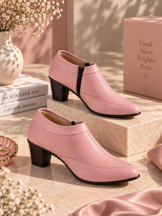 Women Textured Pointed Toe Regular Boots