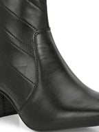 Women Black Lightweight Block Heel Casual Boots