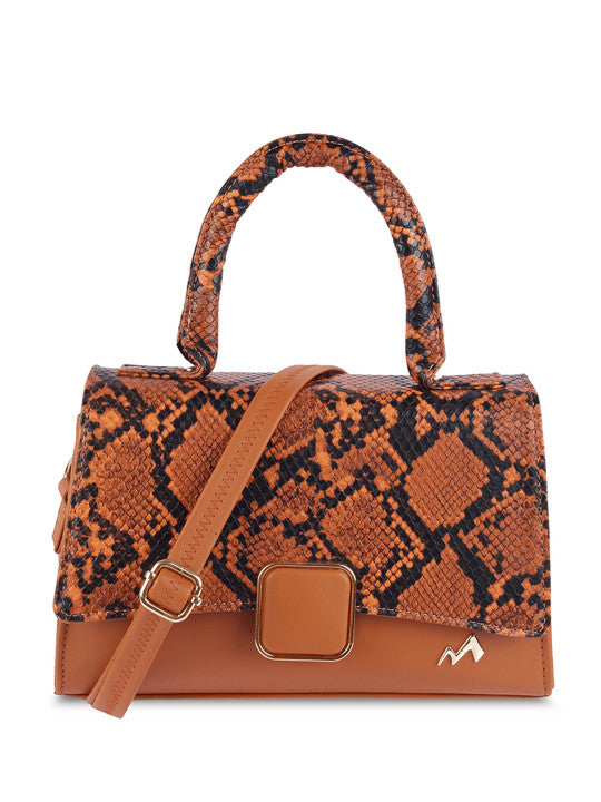 Abstract Detachable Strap Structured Handheld Bag