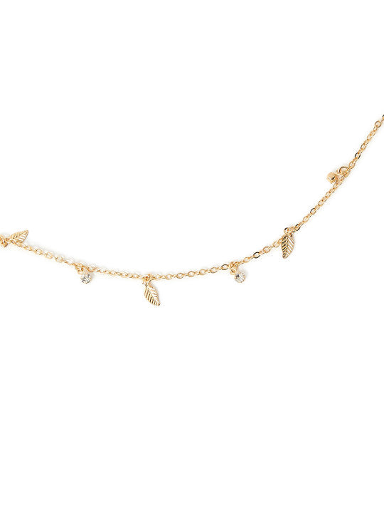 Women Gold Feather Charms Bracelet