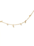 Women Gold Feather Charms Bracelet