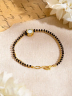 Women 18K Gold Plated Cubic Zirconia Studded Layered Mangalsutra Bracelet