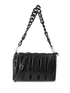 Striped Small Structured Shoulder Bag