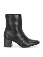 Women Black Lightweight Block Heel Casual Boots
