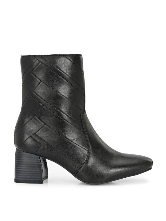 Women Black Lightweight Block Heel Casual Boots