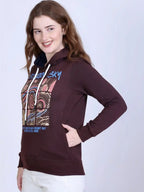 Women Printed Hooded Sweatshirt