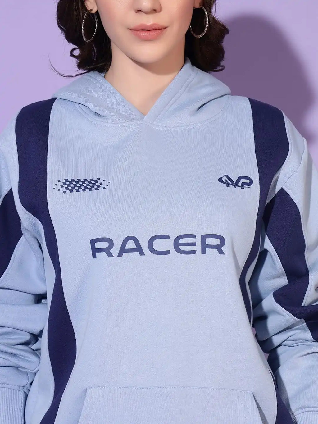 Women Colourblocked Hooded Sweatshirt