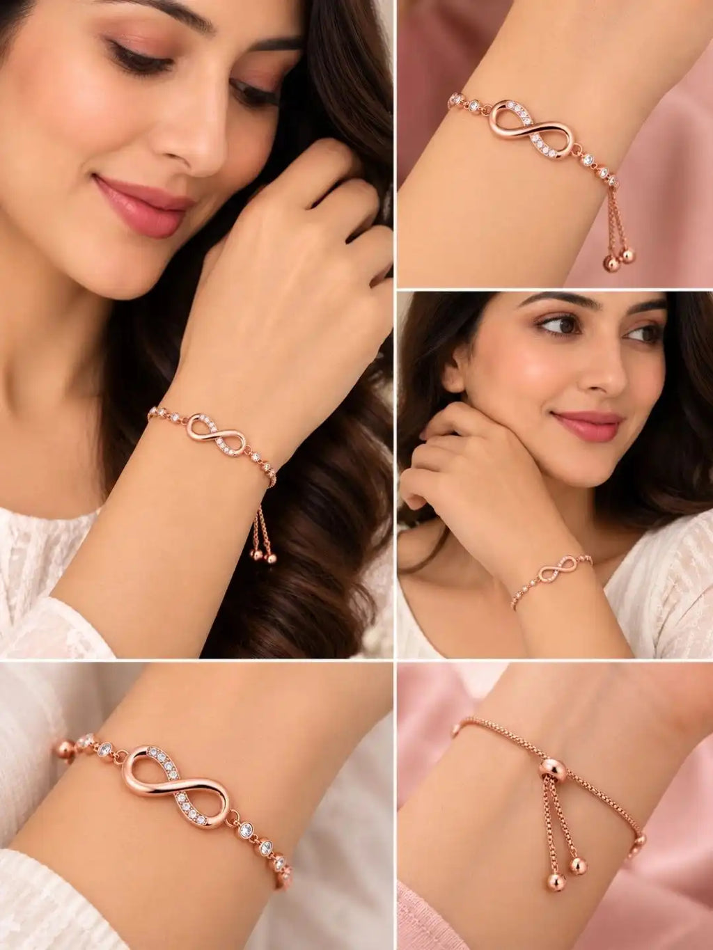 Women Cubic Zirconia Gold-Plated Wraparound Bracelet