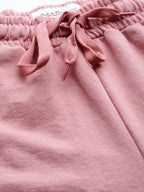 Women Dusty Pink Solid Regular Shorts