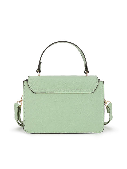 Colourblocked Adjustable Strap Structured Satchel Bag