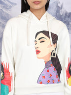 Graphic Printed Hooded Pullover Sweatshirt