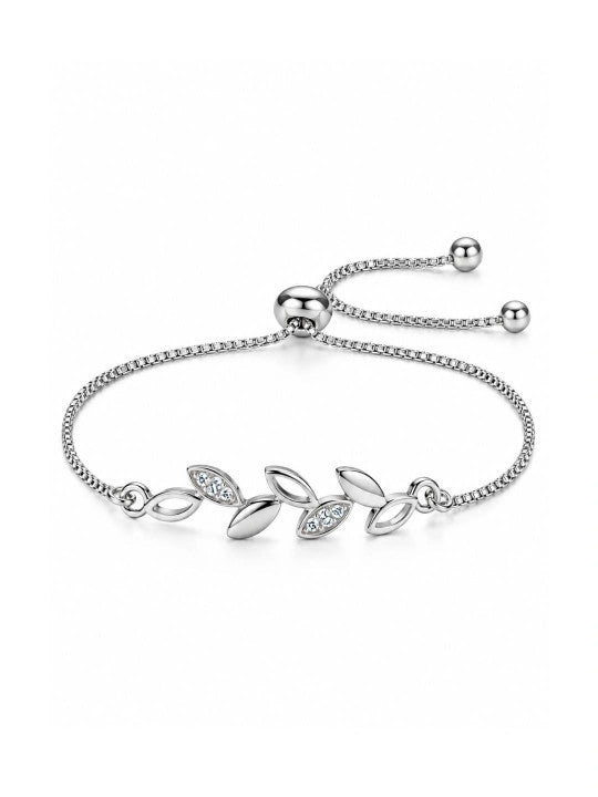 Women Cubic Zirconia Silver-Plated Charm Bracelet