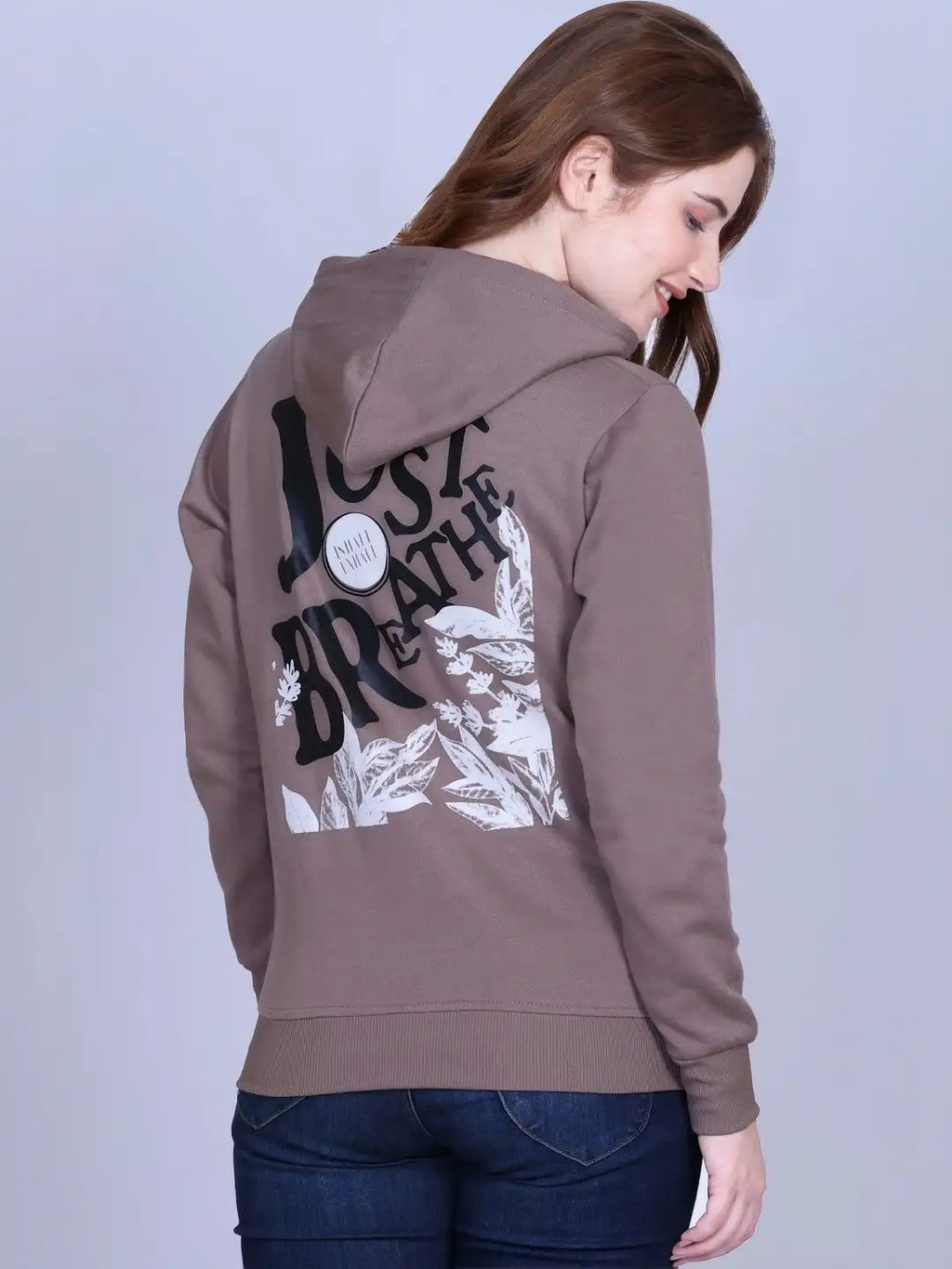 Women Printed Hooded Sweatshirt
