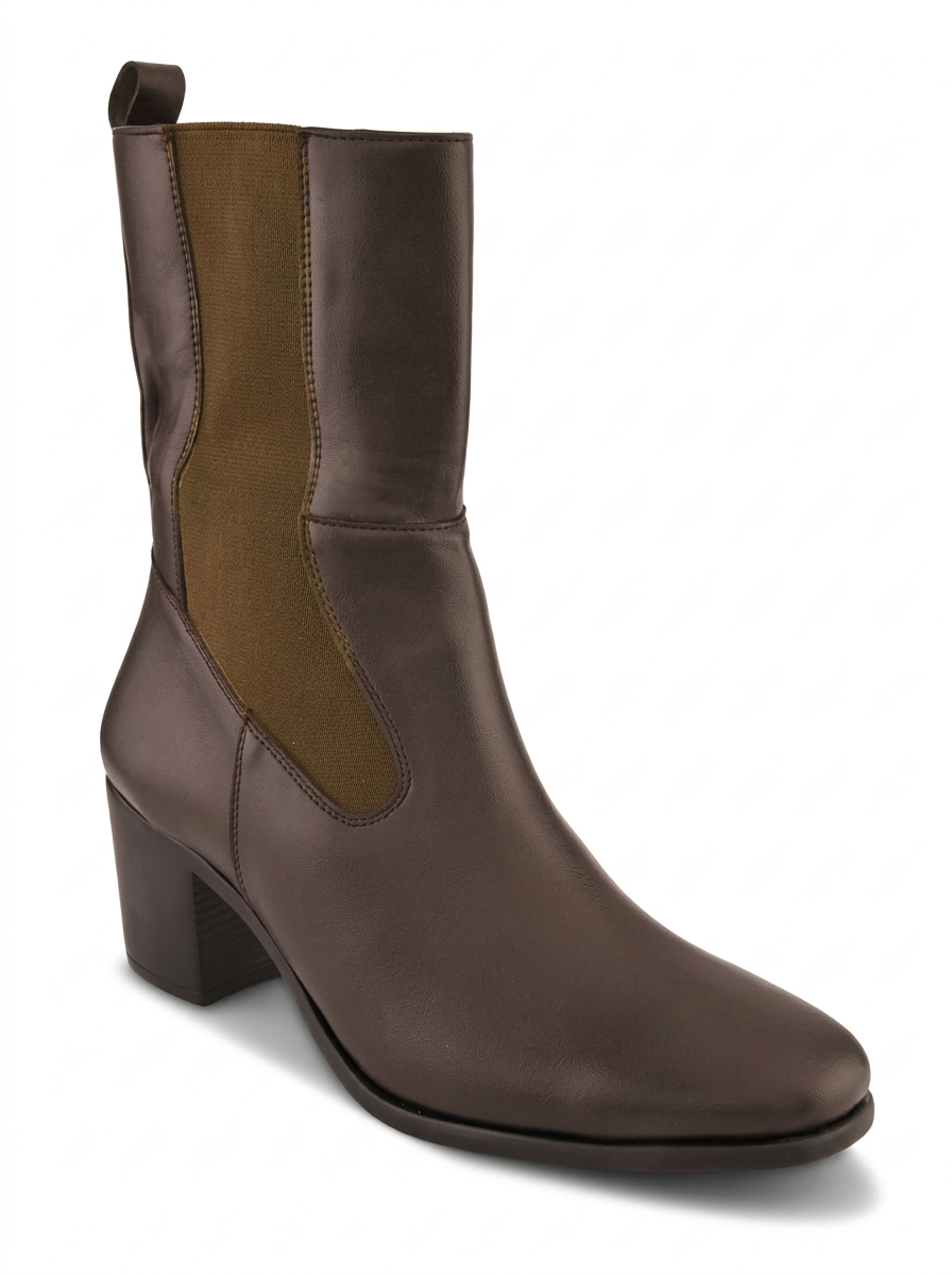 Women Pointed-Toe Mid-Top Block Heel Boots