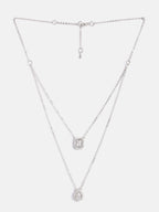 Silver-Toned Brass Silver-Plated Layered Necklace