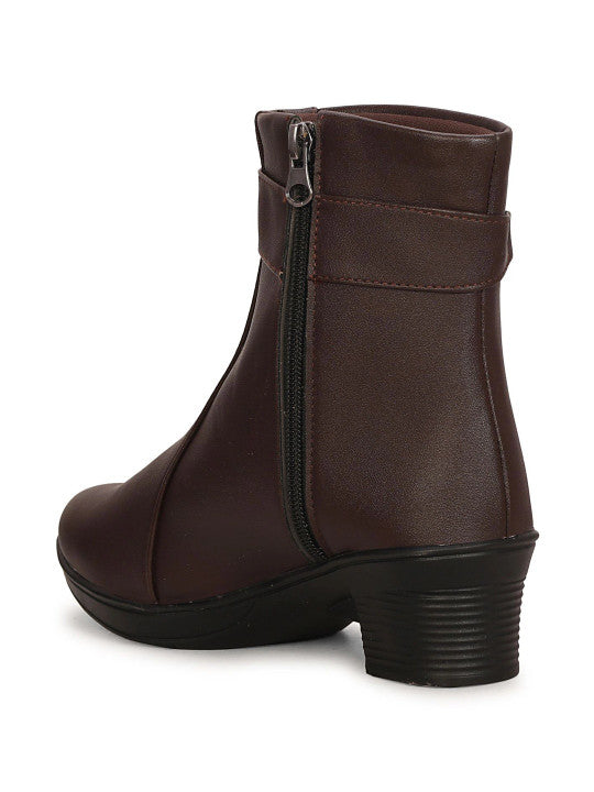 Women Round Toe Zip Regular Boots