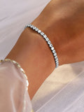 Rhodium Plated Cubic Zirconia Studded Premium Tennis Bracelet