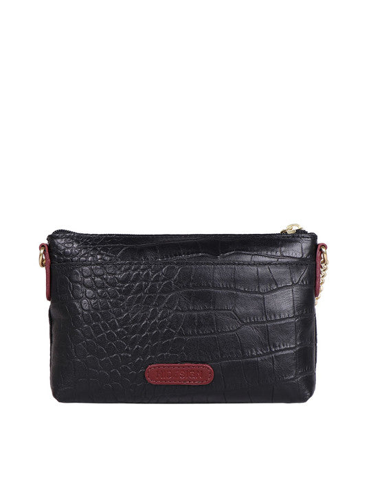 Animal Leather Tasselled Structured Sling Bag
