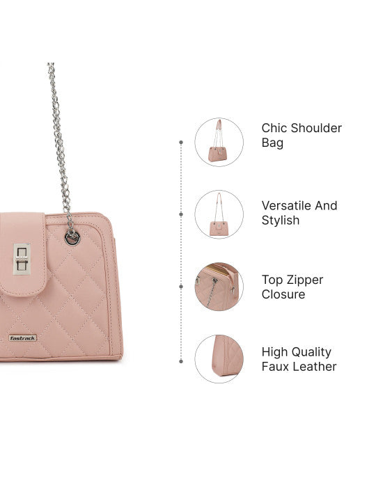 Powder Quilted Small Structured Shoulder Bag