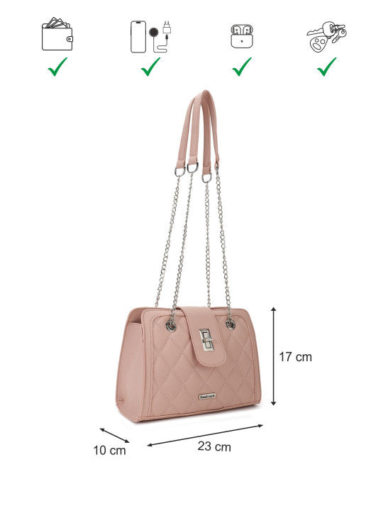 Powder Quilted Small Structured Shoulder Bag