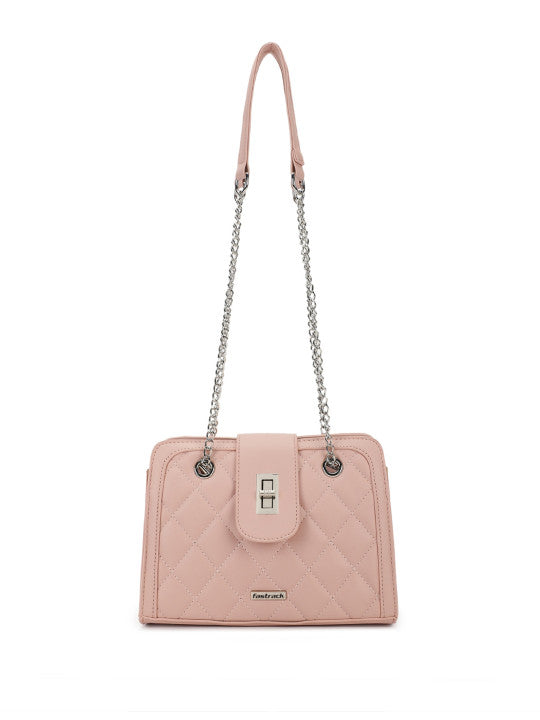 Powder Quilted Small Structured Shoulder Bag