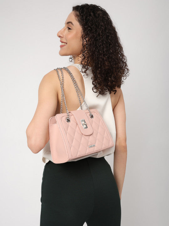 Powder Quilted Small Structured Shoulder Bag