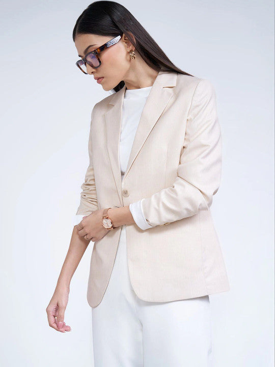 Notched Lapel Single-Breasted Comfort Fit Formal Blazers
