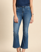 Women Bootcut Light Fade Stretchable Mid-Rise Jeans